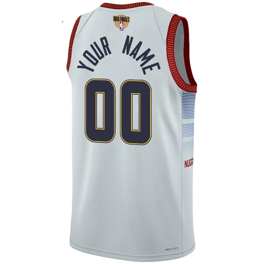 Custom 00 Denver Nuggets Final Champions 2023 Swingman White NBA Jersey Men's