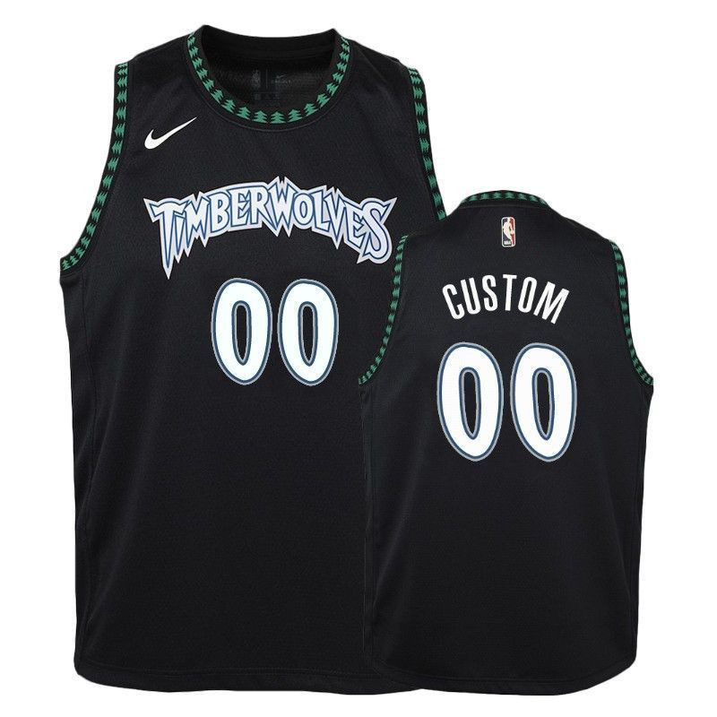 Minnesota Timberwolves Custom 00 Hardwood Classics Black NBA Jersey Youth