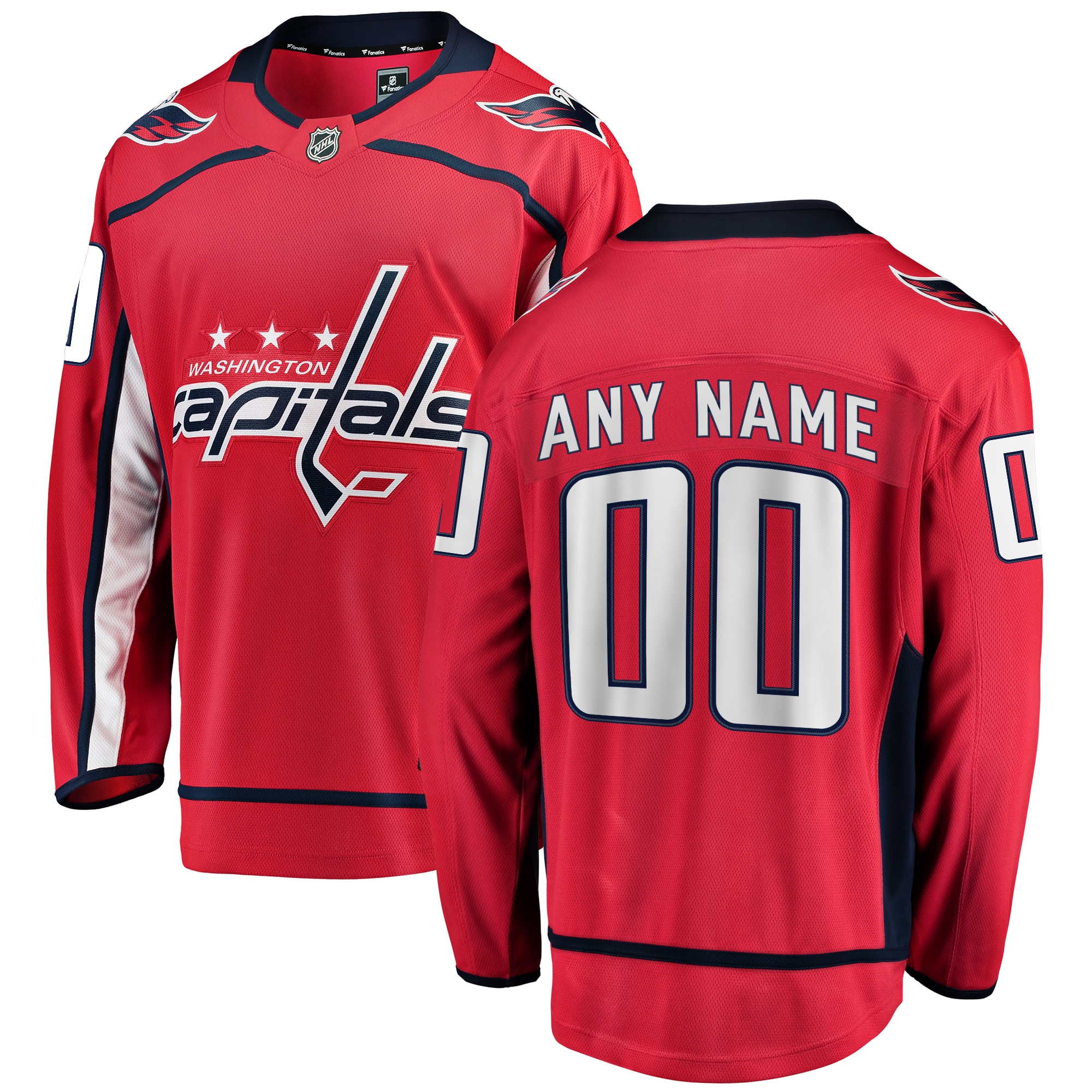 Washington Capitals Red Home Breakaway Custom NHL Jersey Men's