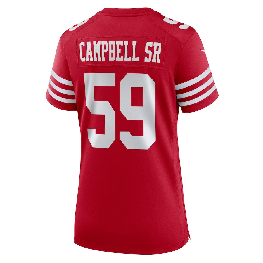 De'Vondre Campbell 59 San Francisco 49ers Game Scarlet NFL Jersey Women's