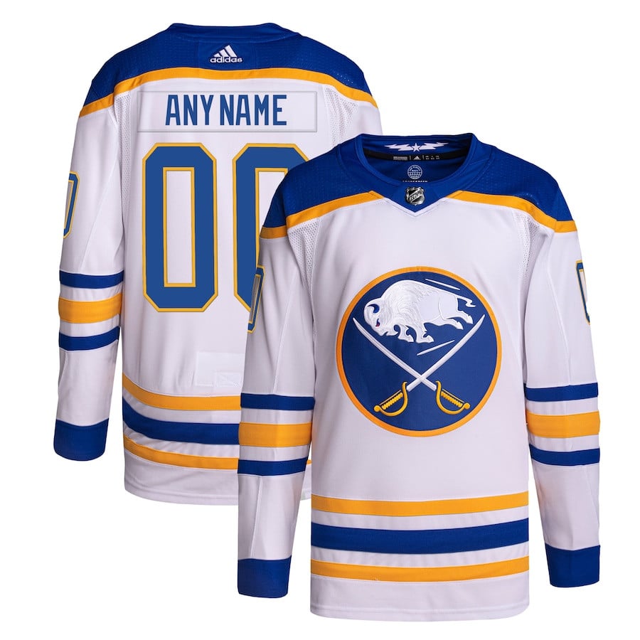 Buffalo Sabres Away Primegreen Custom White NHL Jersey Men's