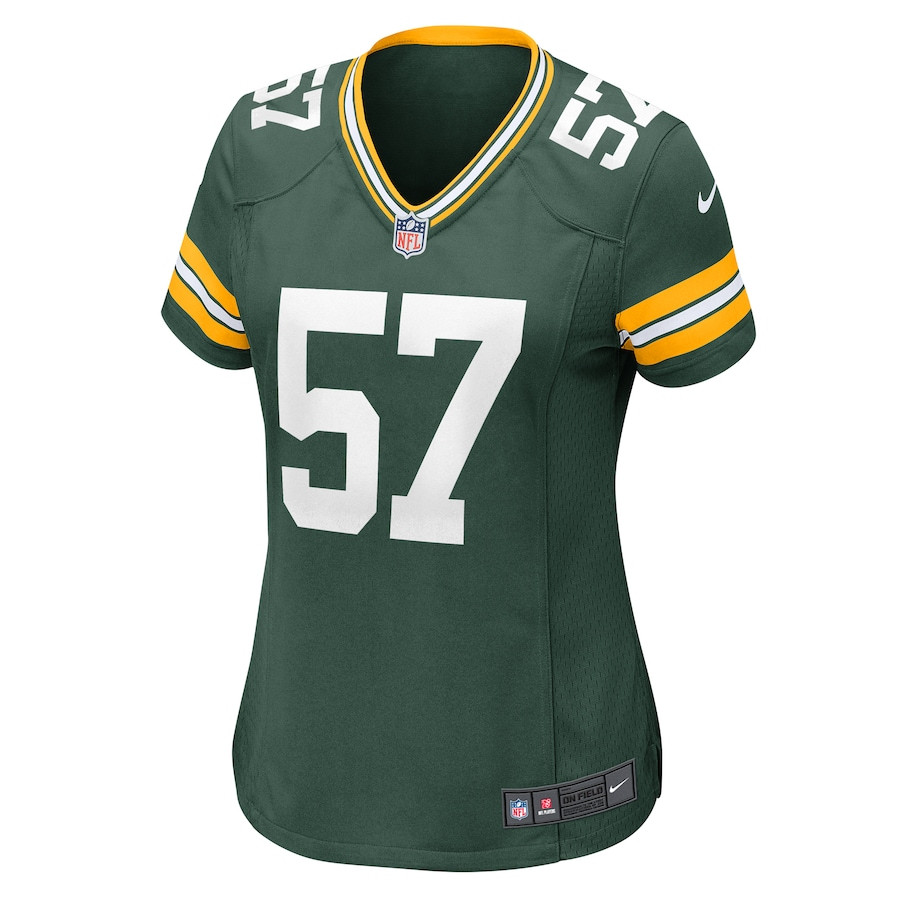 Brenton Cox Jr. 57 Green Bay Packers Game Green NFL Jersey Women's