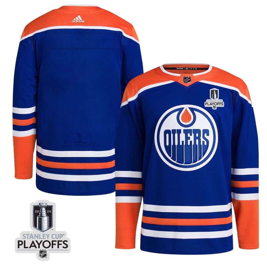 Edmonton Oilers 2024 Playoffs Patch Home Men NHL Jersey Men's