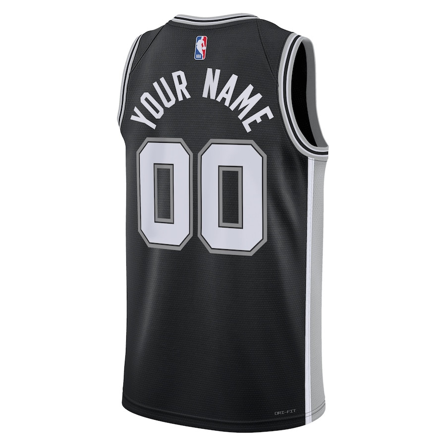 San Antonio Spurs 2023/24 Icon Swingman Custom Black NBA Jersey Men's