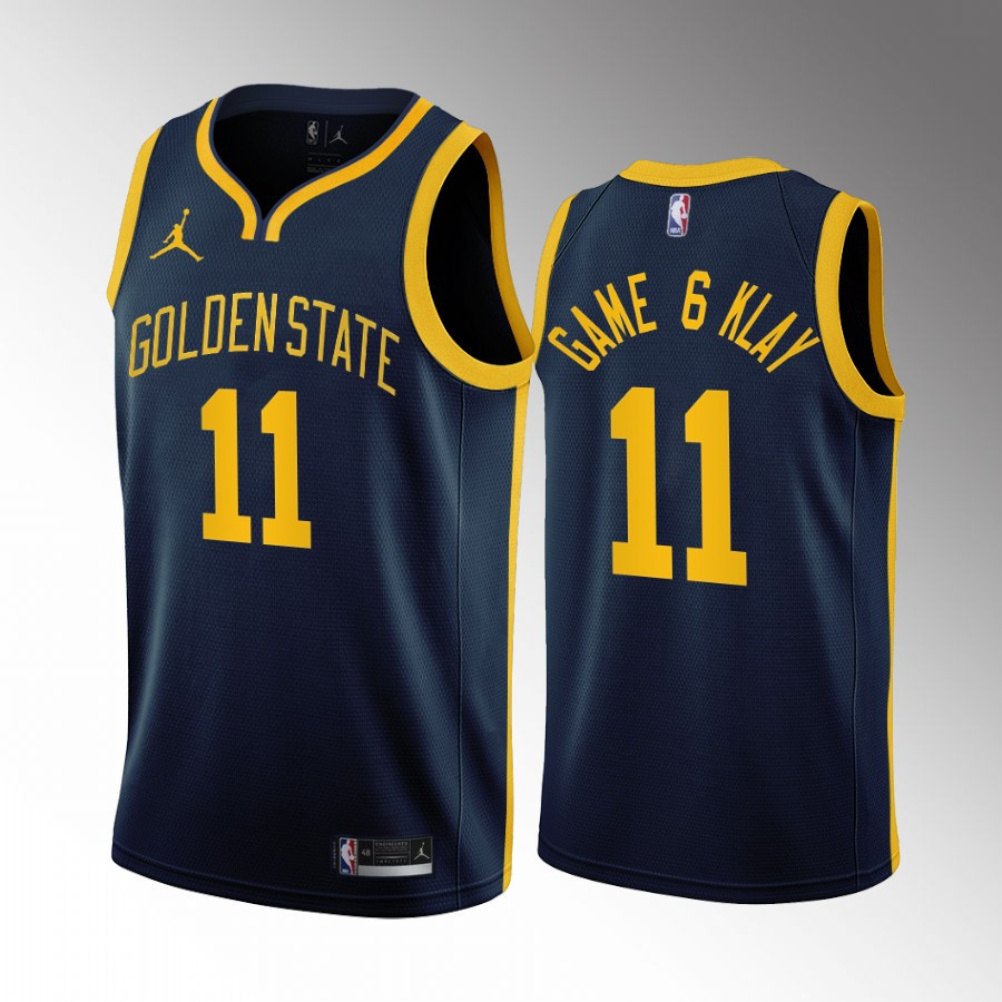 Klay Thompson 11 Game 6 Klay Golden State Warriors Navy Statement NBA Jersey Men's