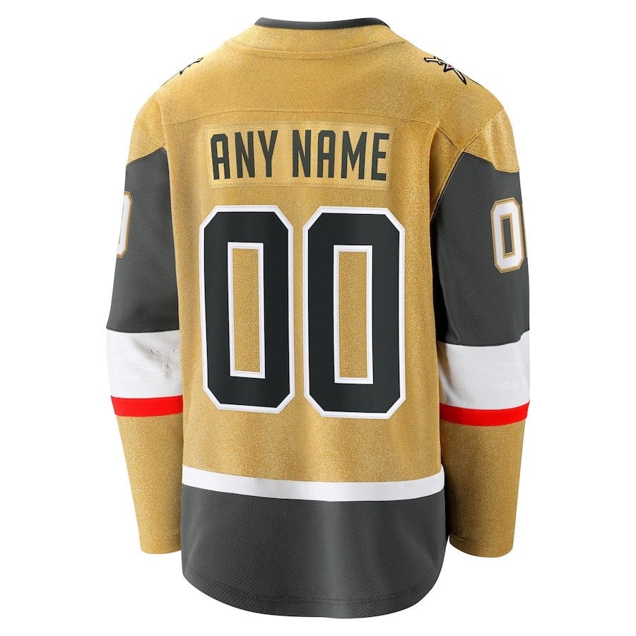 Custom 00 Vegas Golden Knights 2023 Stanley Cup Final Home Breakaway Gold NHL Jersey Men's