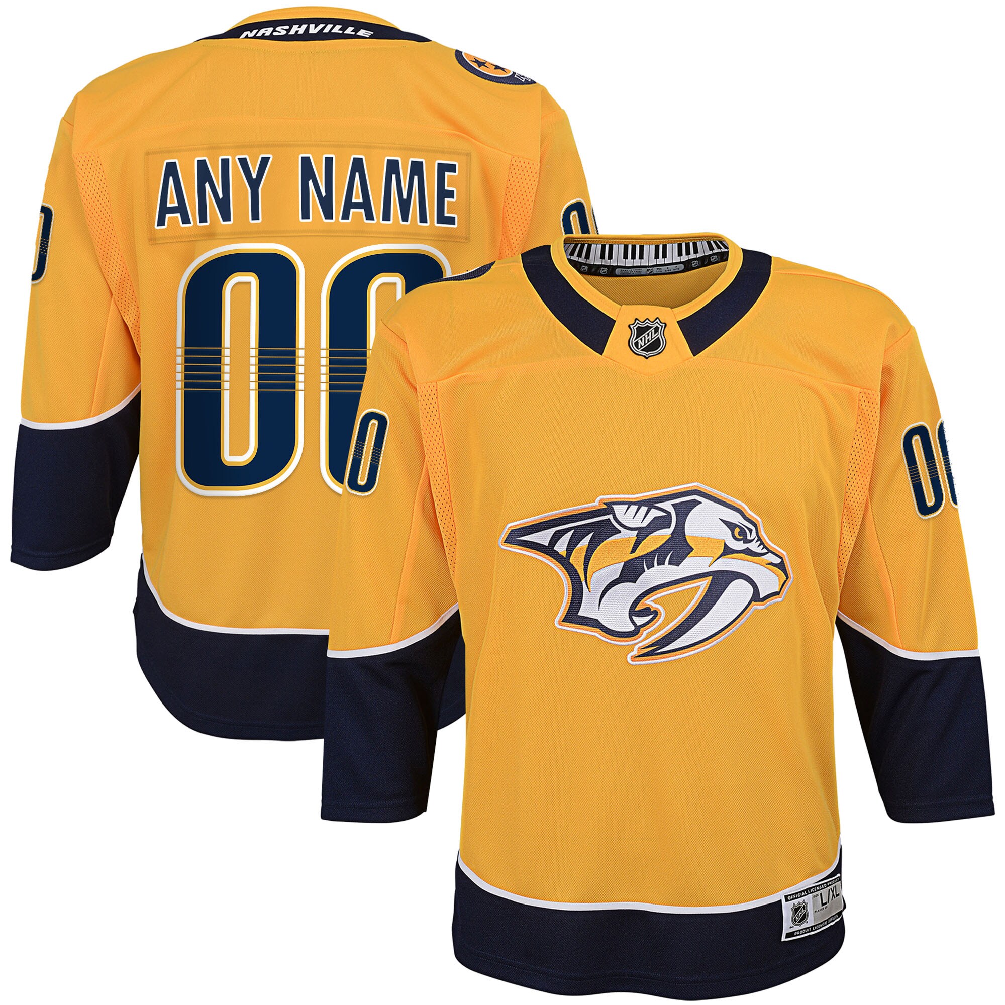 Nashville Predators Yellow Home Premier Custom NHL Jersey Youth