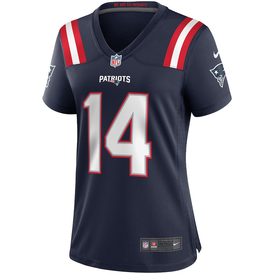 Steve Grogan 14 New England Patriots Game Retired Navy NFL Jersey Women's