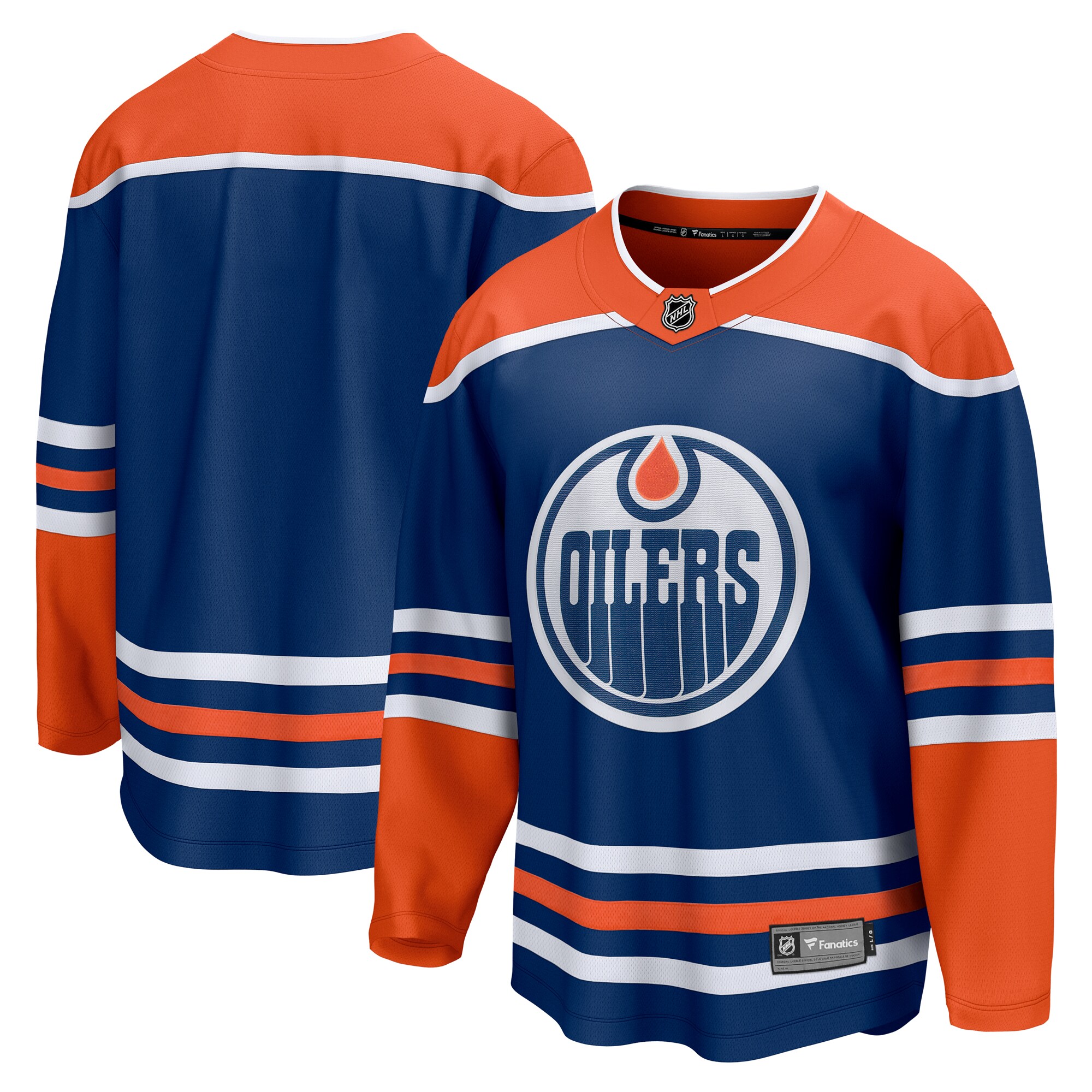 Edmonton Oilers Royal Home Breakaway Blank NHL Jersey Men's