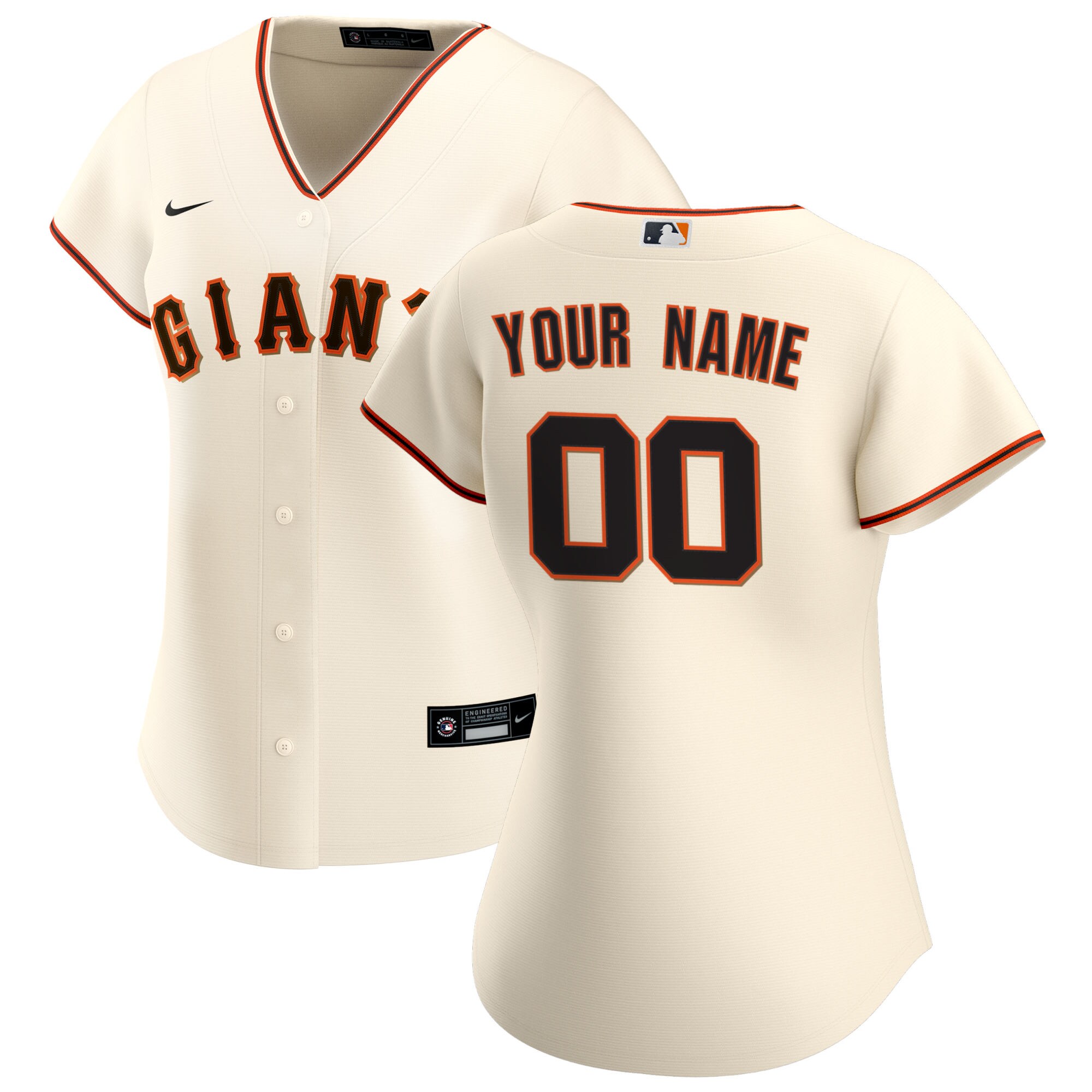 San Francisco Giants Cream Home Custom MLB Jersey Women's
