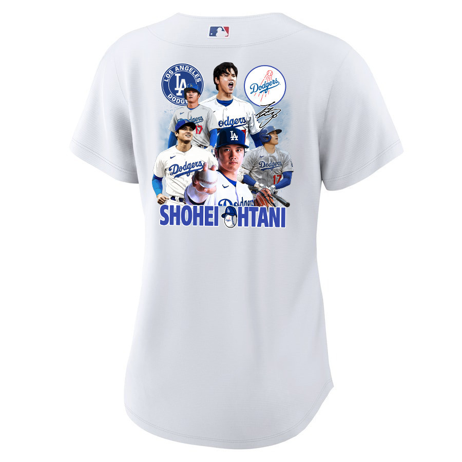 Shohei Ohtani 17 Los Angeles Dodgers Signed Sho King 2023 Home White MLB Jersey Women's