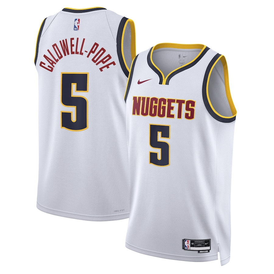 Kentavious Caldwell-Pope 5 Denver Nuggets Unisex Swingman Association Editio White NBA Jersey Unisex