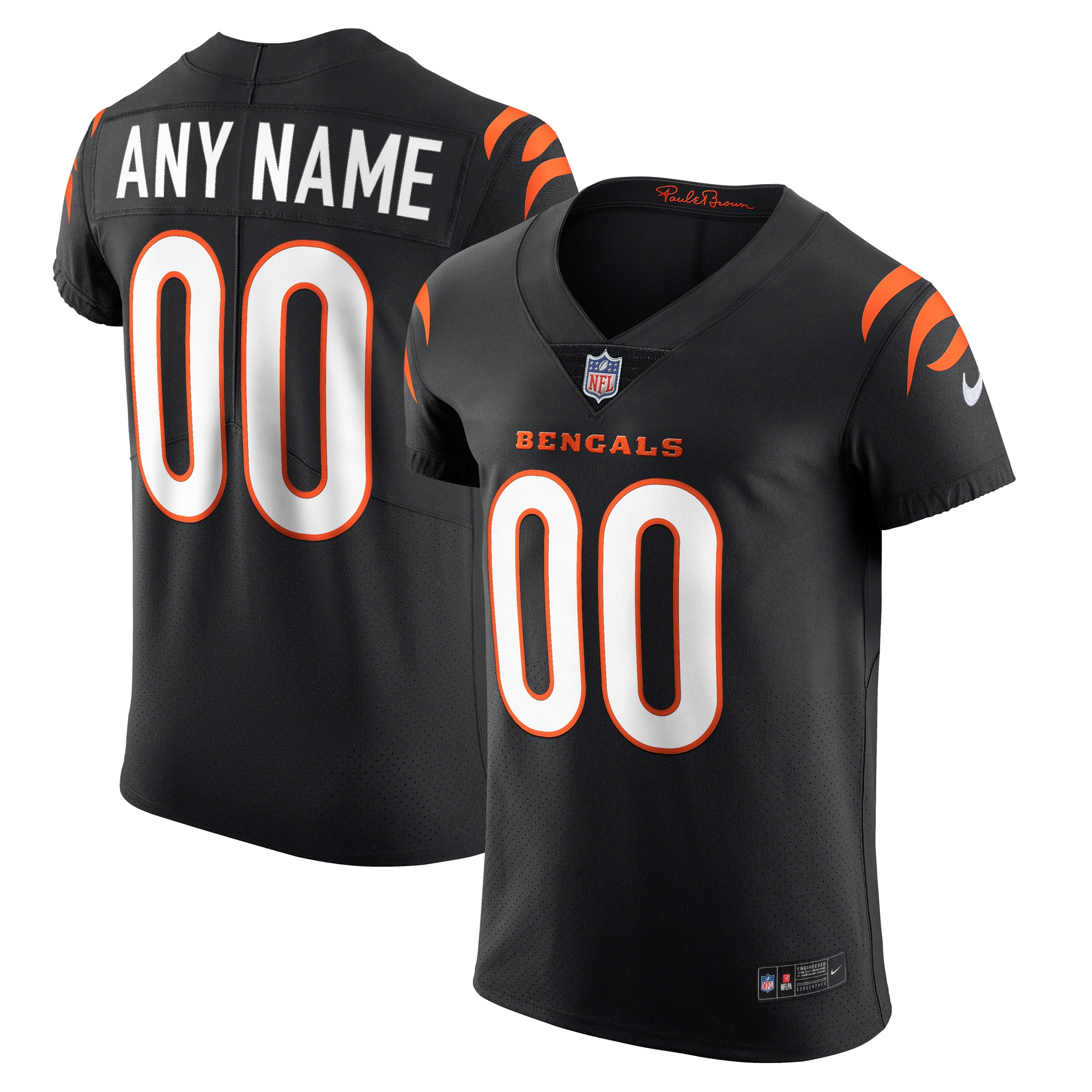 Cincinnati Bengals Black Vapor Elite Custom NFL Jersey Men's