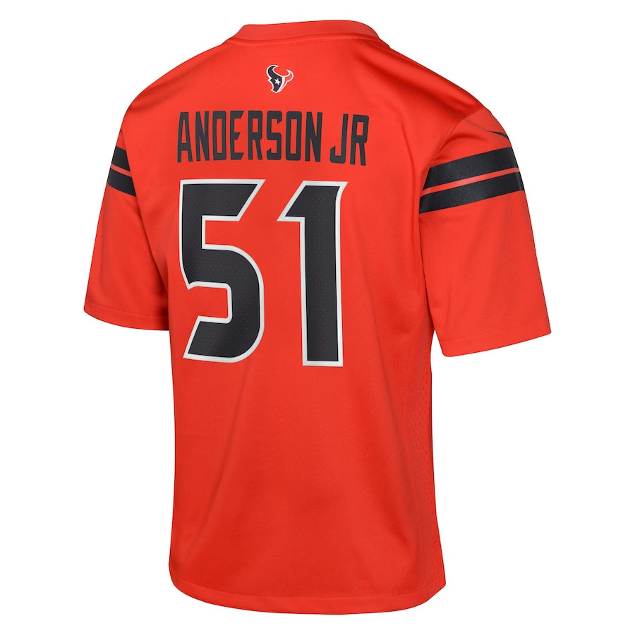 Will Anderson Jr. 51 Houston Texans Alternate Game Red NFL Jersey Youth