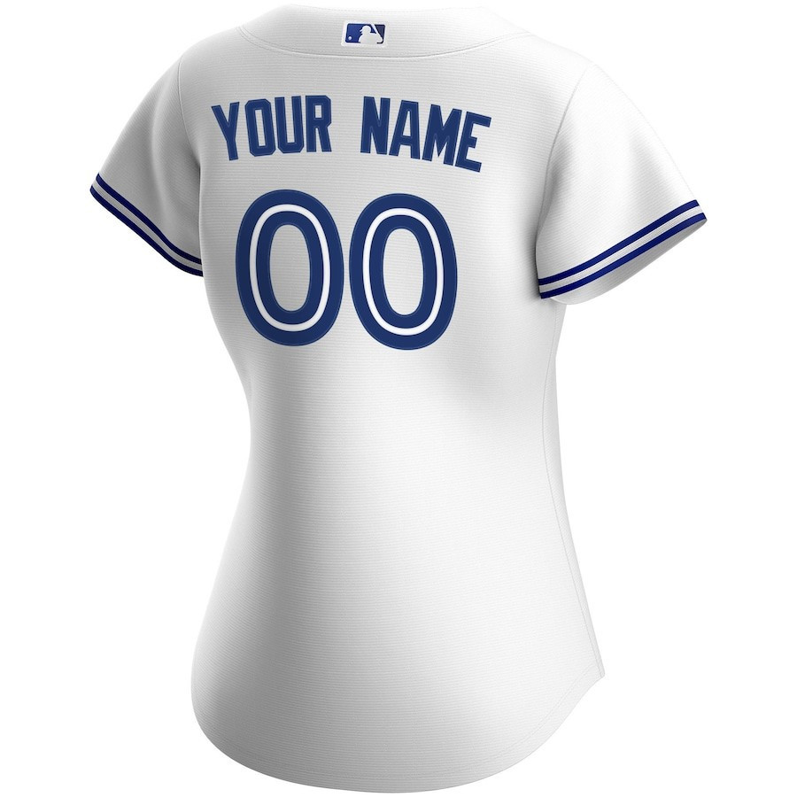 Toronto Blue Jays Home Custom White MLB Jersey Women's