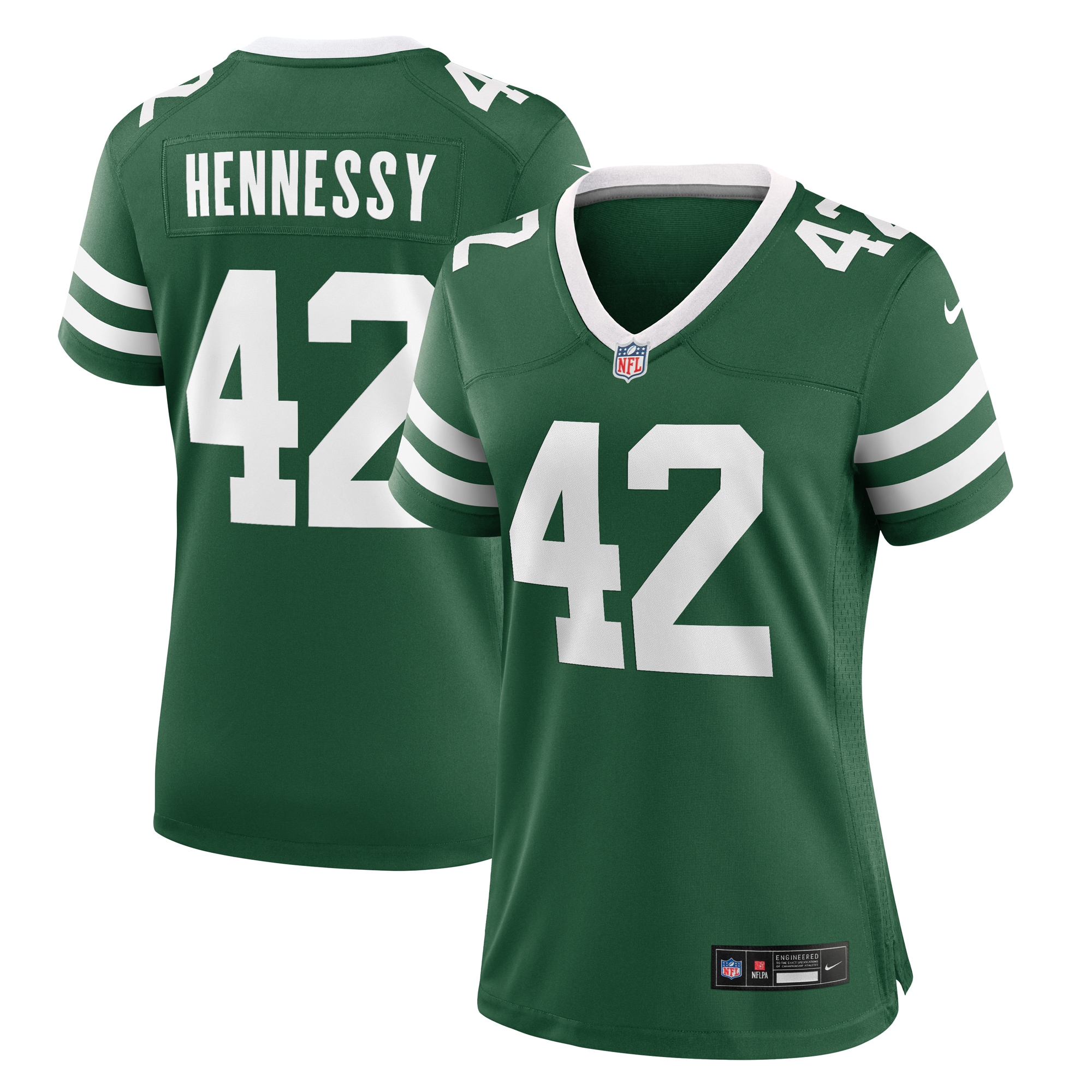 New York Jets Thomas Hennessy Legacy Green Team Game NFL Jersey Women's