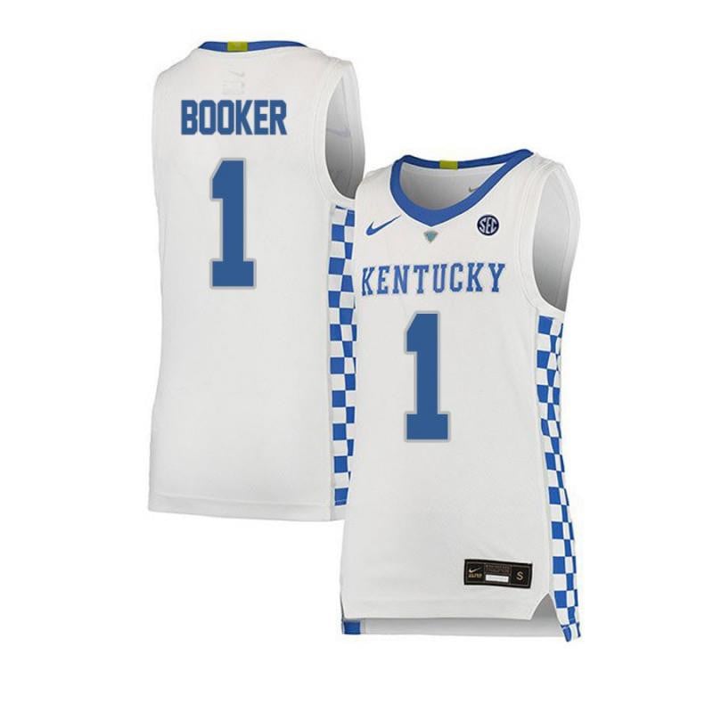 1 Devin Booke White Elite Kentucky Wildcats NCAA Jersey Men's