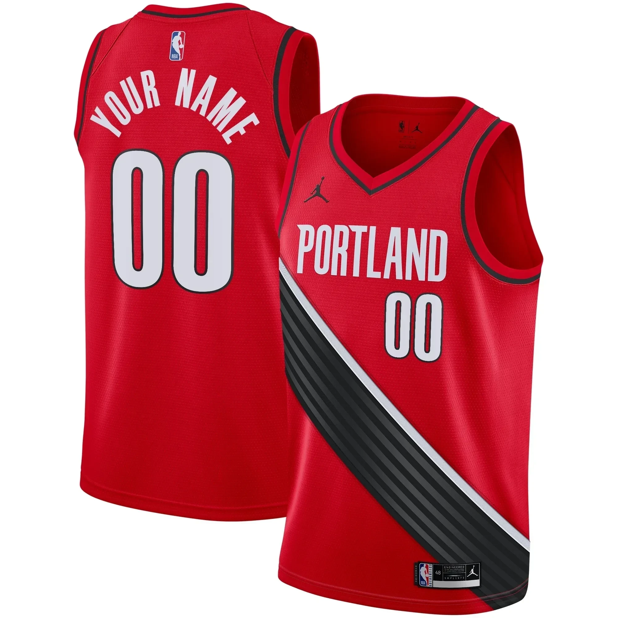 Portland Trail Blazers Swingman Custom Statement Edition Red NBA Jersey Men's