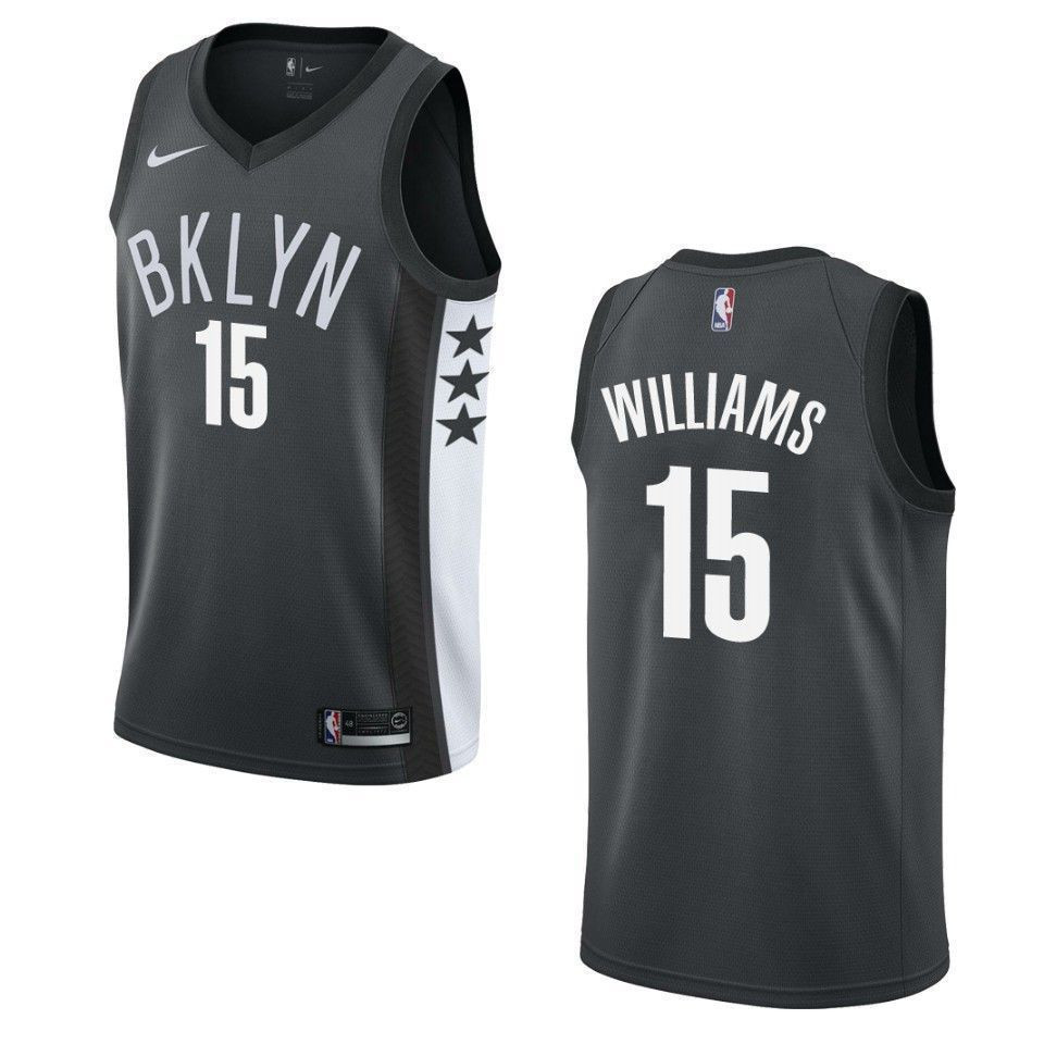 Brooklyn Nets 15 Alan Williams Statement Swingman Black NBA Jersey Men's