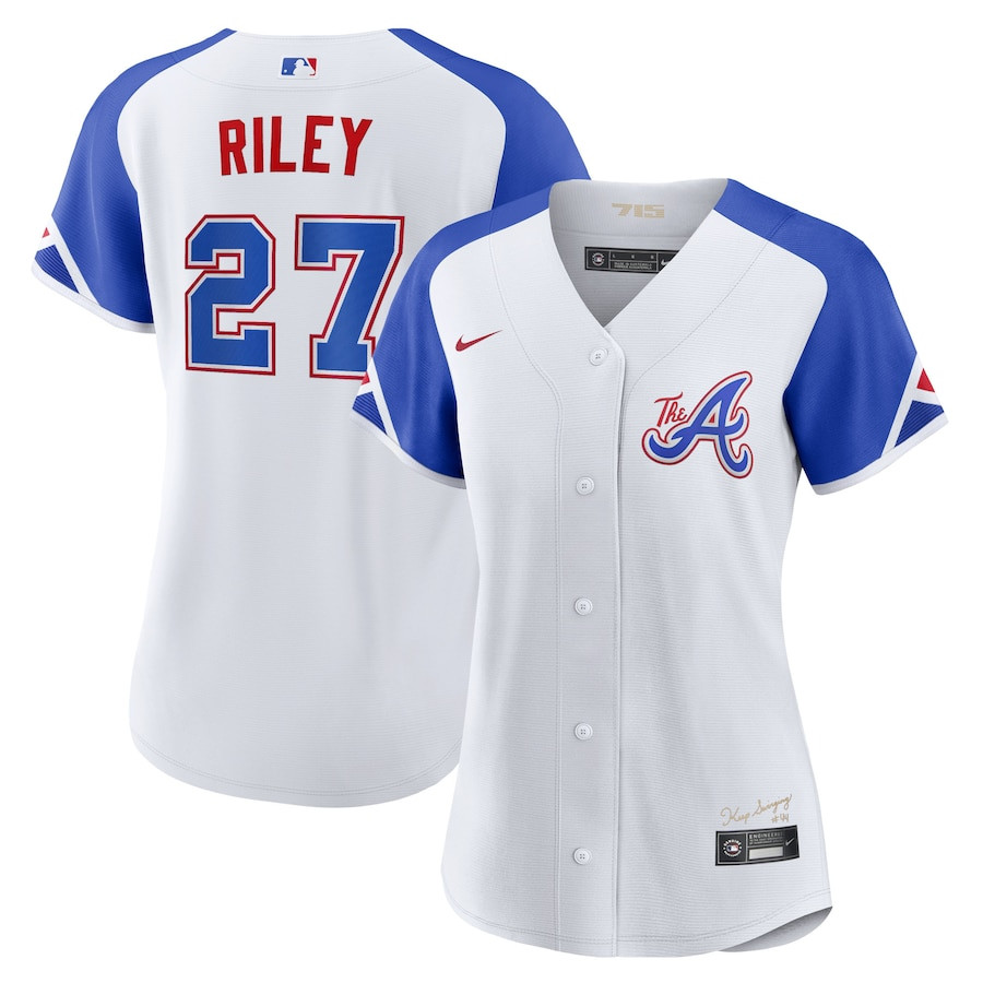 Austin Riley 27 Atlanta Braves 2023 City Connect White MLB Jersey Women's