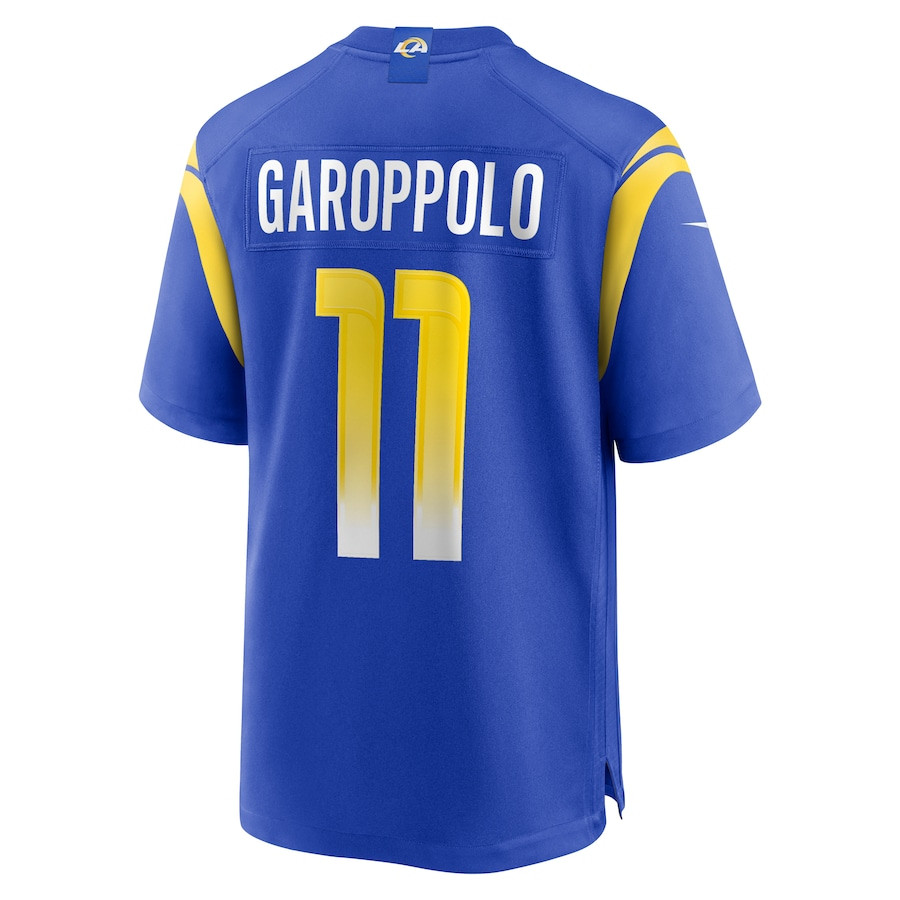 Jimmy Garoppolo 11 Los Angeles Rams Game Royal NFL Jersey Men's