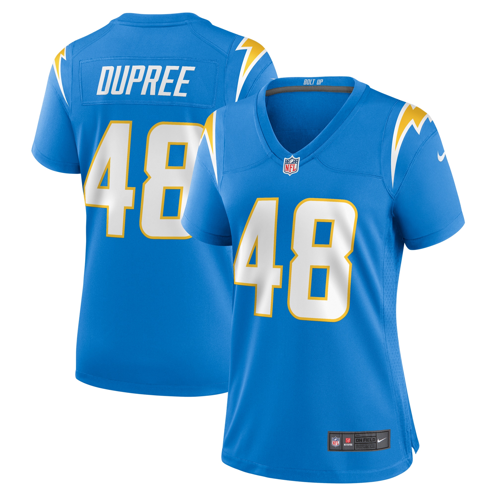 Los Angeles Chargers Bud Dupree Powder Blue Team Game NFL Jersey Women's