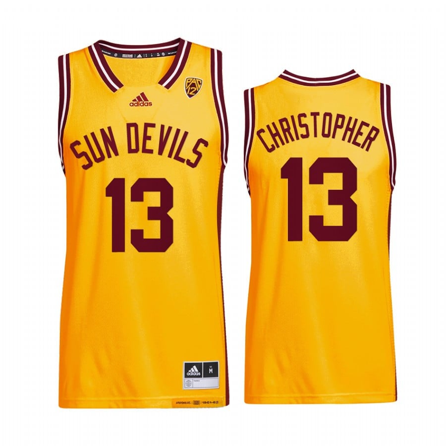 Arizona State Sun Devils Josh Christopher 13 Reverse Retro Gold Uniform NCAA Jersey Men's