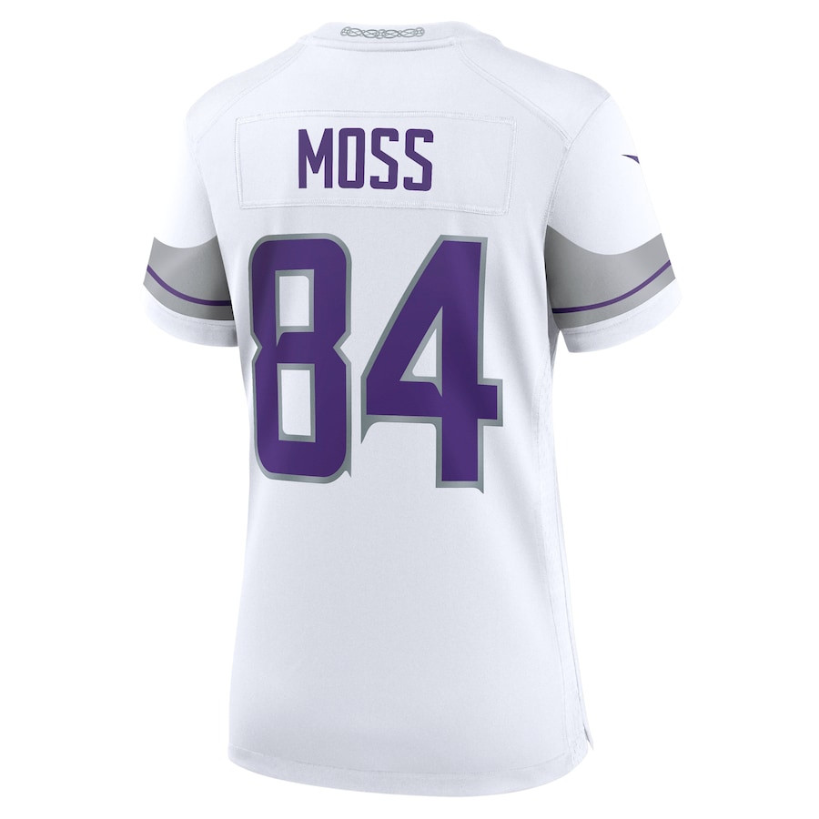 Randy Moss 84 Minnesota Vikings Alternate Retired Player Game White NFL Jersey Women's