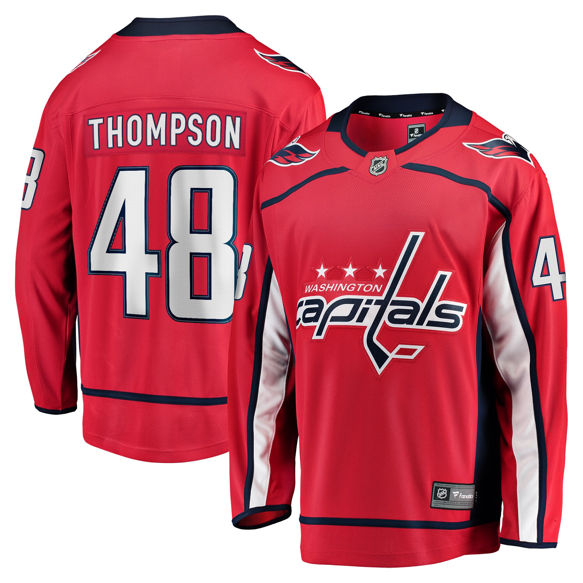 Washington Capitals Logan Thompson Red Home Premier Breakaway Player NHL Jersey Men's