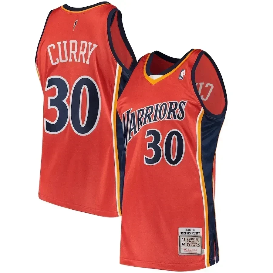 Stephen Curry Golden State Warriors Mitchell Ness Road 2009/10 Hardwood Classics Orange NBA Jersey Men's