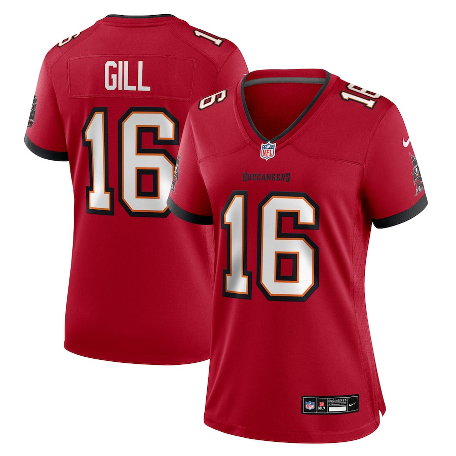 Trenton Gill 16 Tampa Bay Buccaneers Team Game Red NFL Jersey Women's