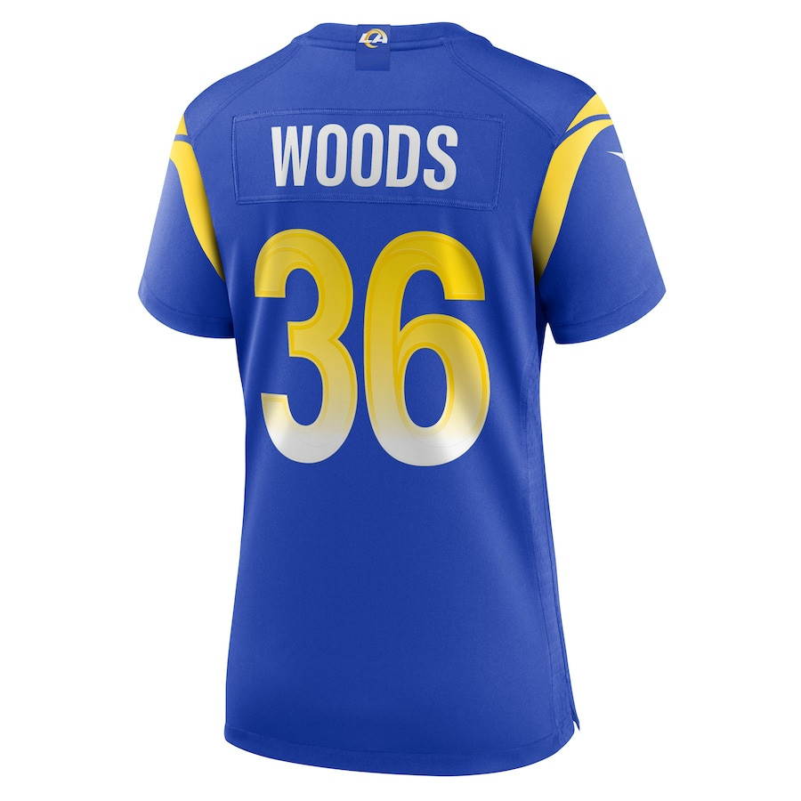 Charles Woods 36 Los Angeles Rams Game Royal NFL Jersey Women's