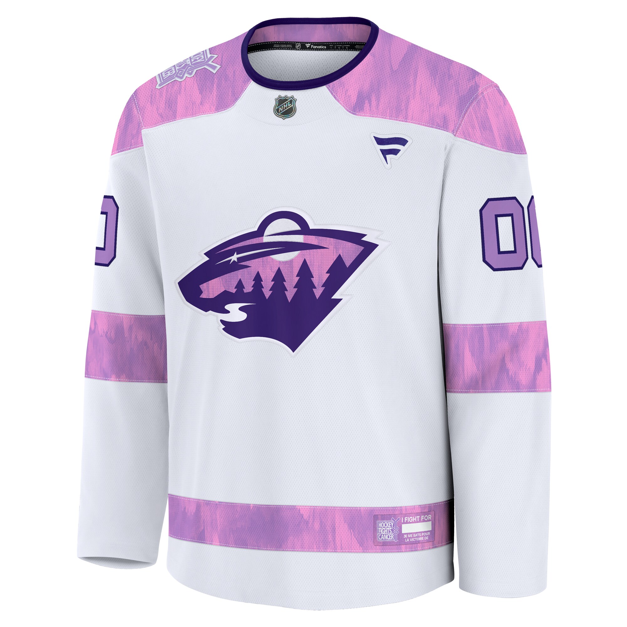 Minnesota Wild White 2024 Fights Cancer Custom Practice NHL Jersey Men's