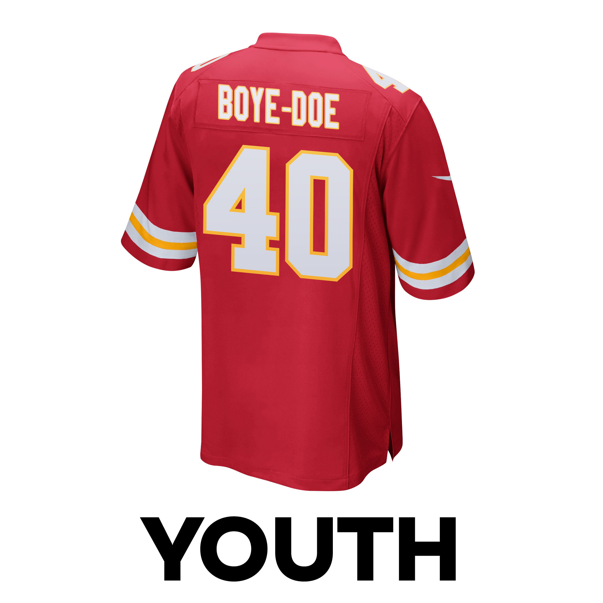 Ekow Boye-Doe 40 Kansas City Chiefs Super Bowl LVIII Champions 4X Game Red NFL Jersey Youth