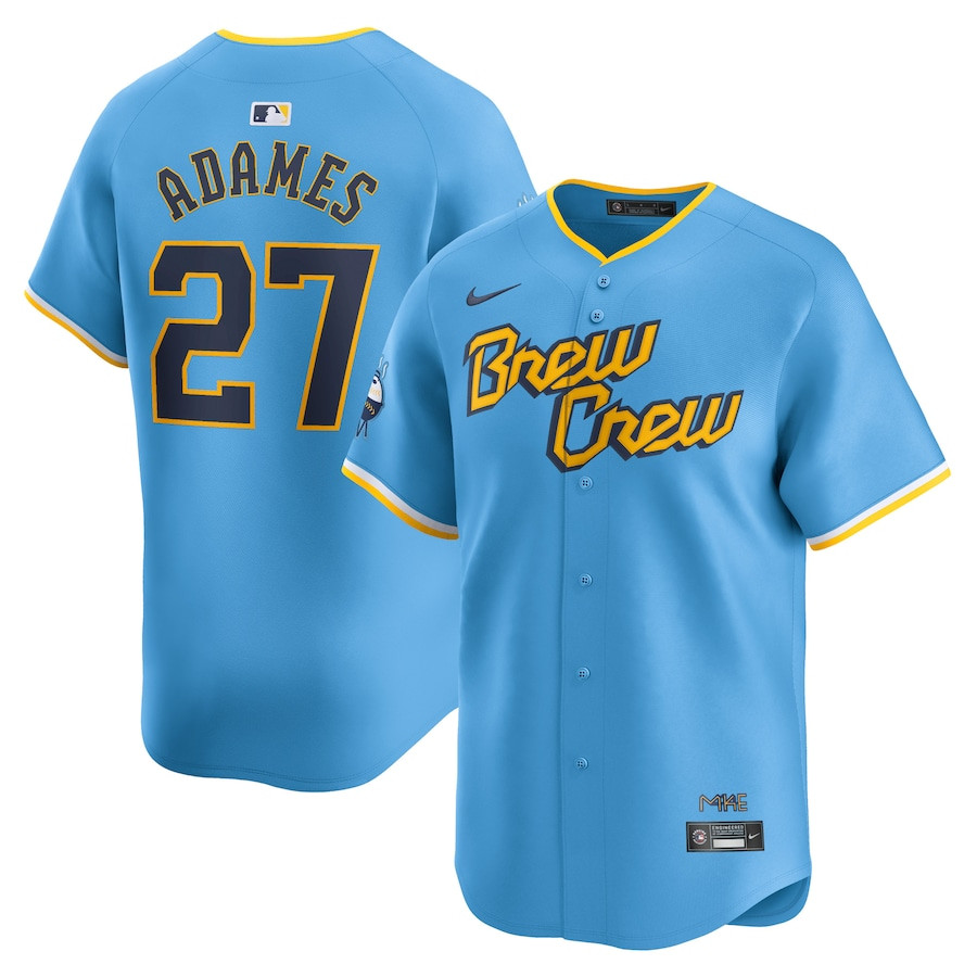 Willy Adames 27 Milwaukee Brewers City Connect Limited Powder Blue MLB Jersey Men's