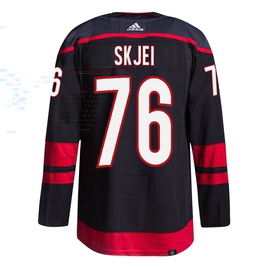 Brady Skjei 76 Carolina Hurricanes 2024 Playoffs Patch Home Black NHL Jersey Men's