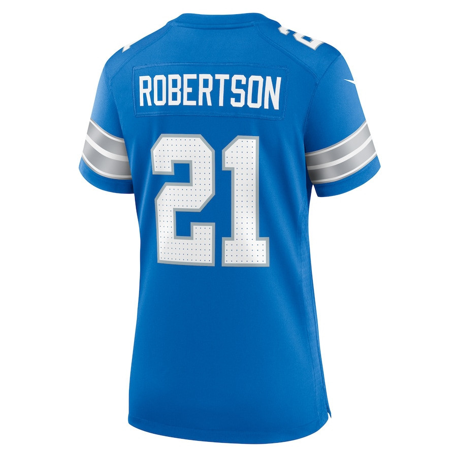 Amik Robertson #21 Detroit Lions Super Bowl LIX Blue NFL Jersey Women's