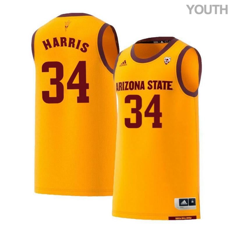 34 Tyler Harris Yellow Retro Arizona State Sun Devils NCAA Jersey Youth