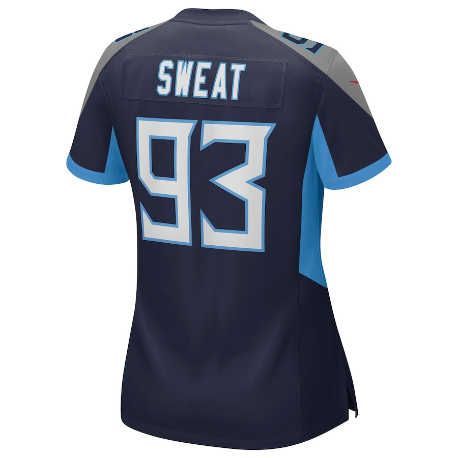 T'Vondre Sweat 93 Tennessee Titans Team Game Navy NFL Jersey Women's