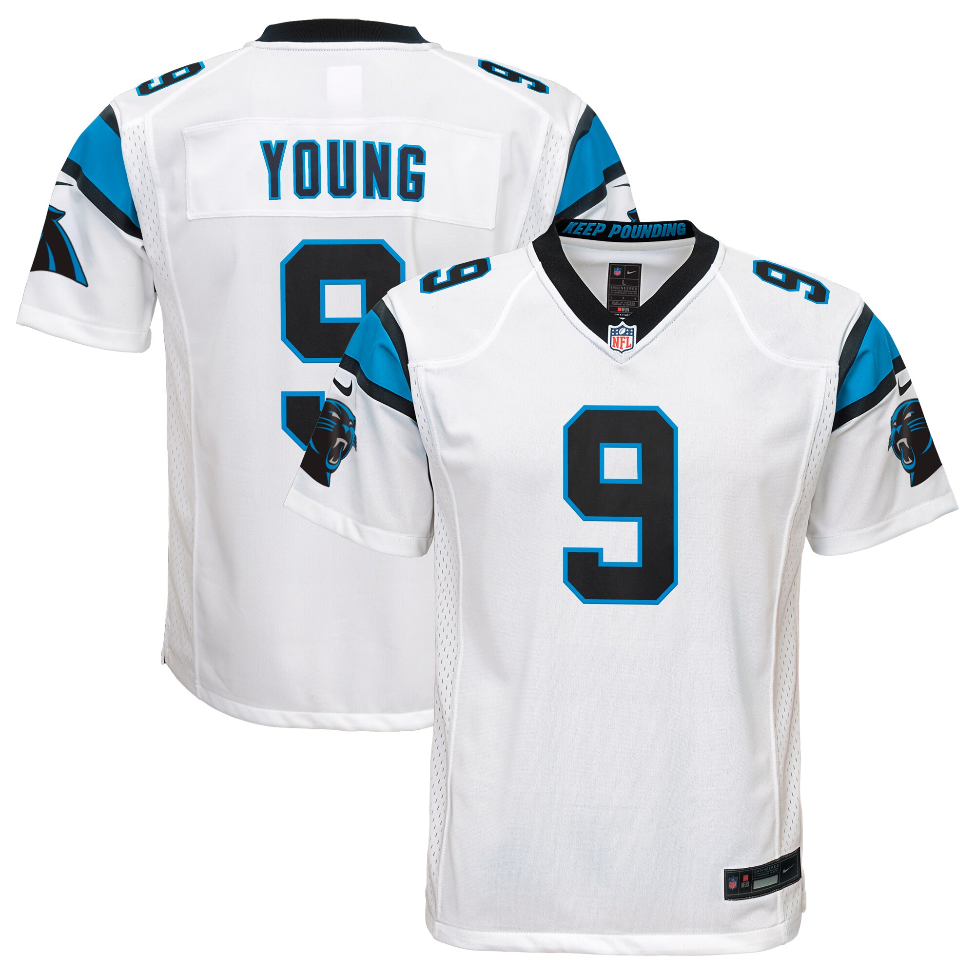 Carolina Panthers Bryce Young White Game NFL Jersey Youth