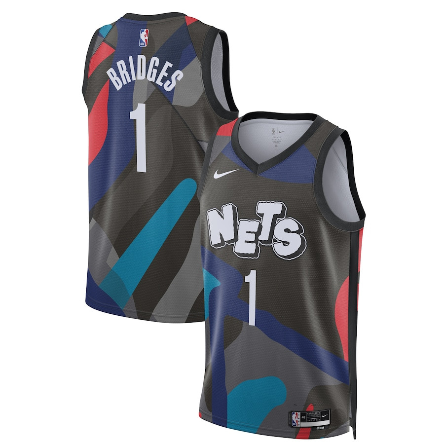Mikal Bridges 1 Brooklyn Nets New Orleans Pelicans 2023/24 Swingman City Editio Unisex Black NBA Jersey Unisex
