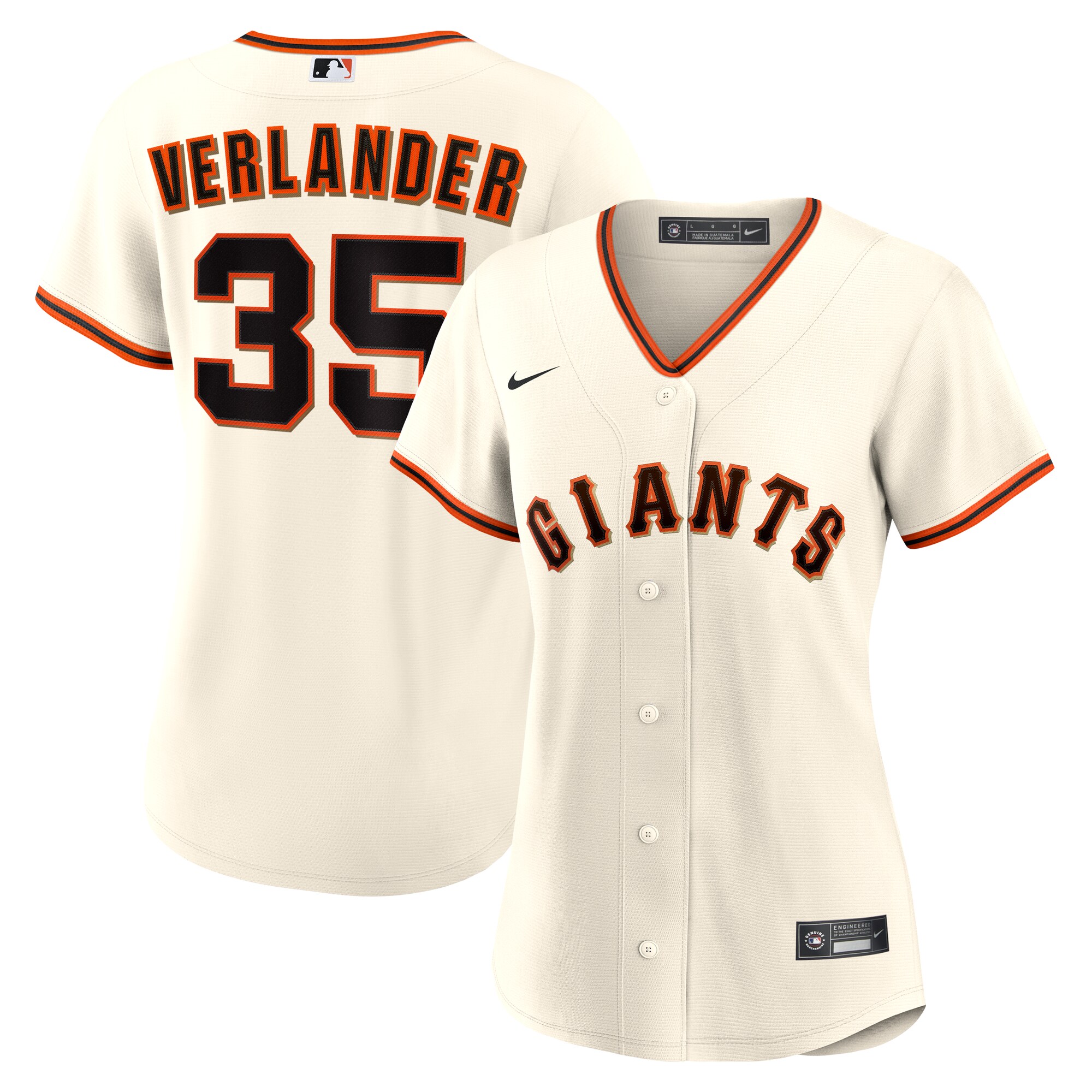 San Francisco Giants Justin Verlander Cream Home MLB Jersey Women's