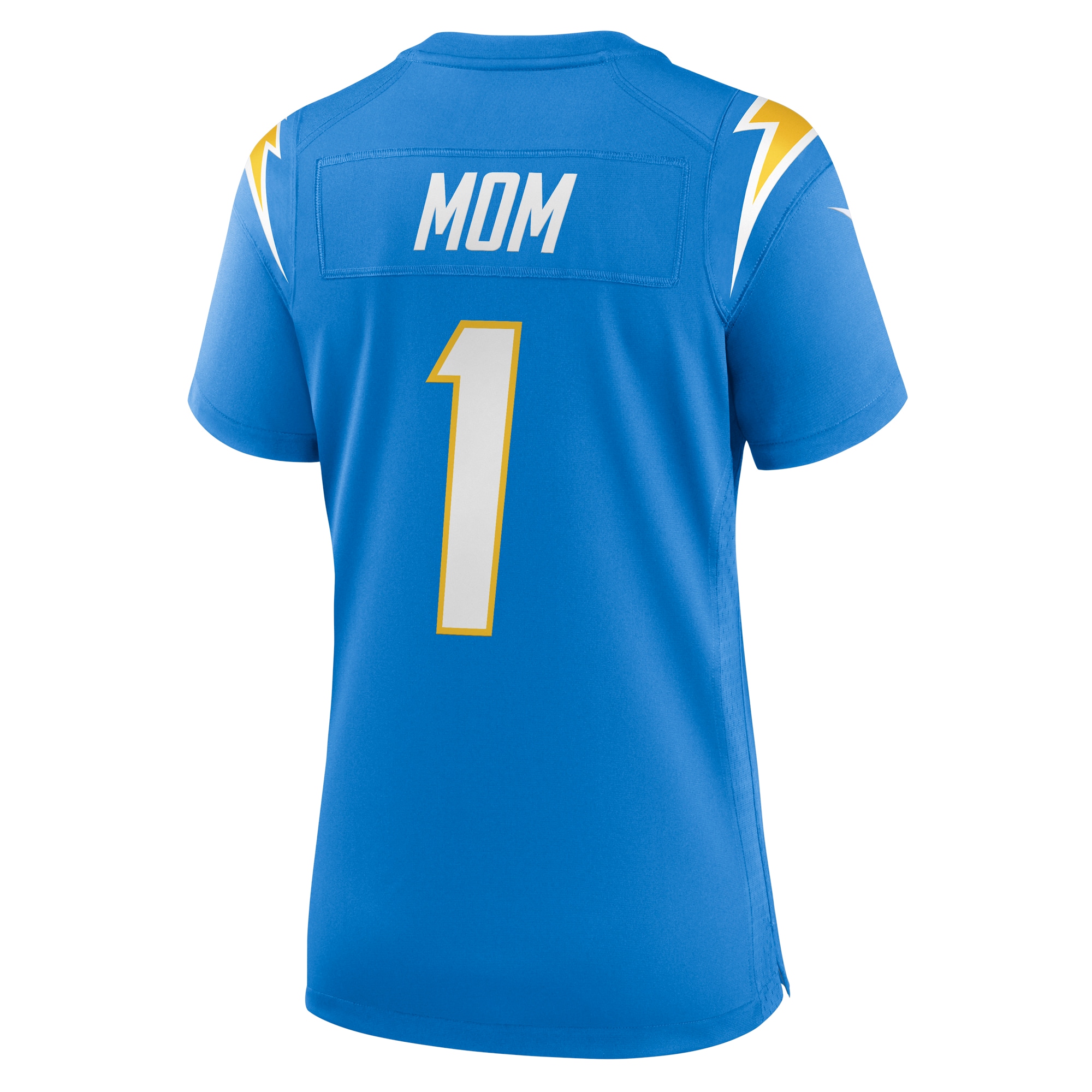 Los Angeles Chargers Number 1 Mom Powder Blue Game NFL Jersey Women's