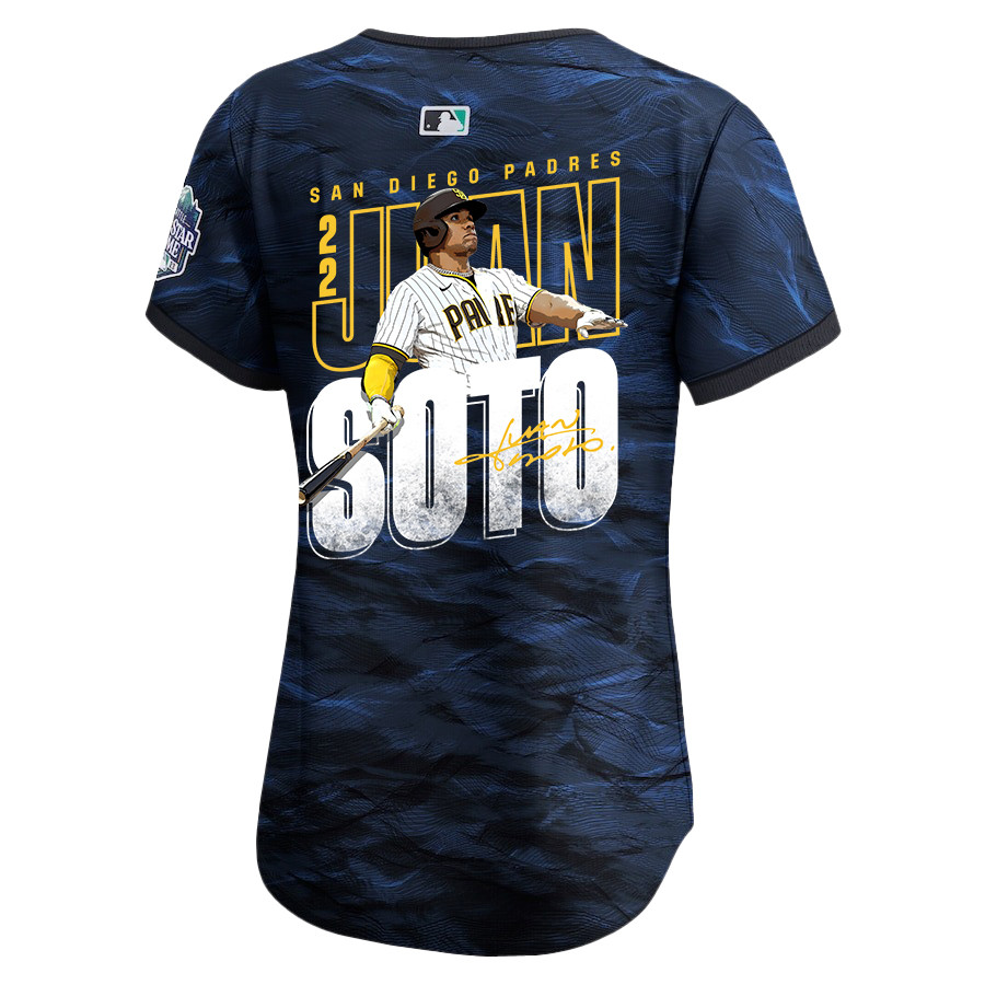 Juan Soto 22 San Diego Padres Signed Posture 2023 All Star Game Limited Player Royal MLB Jersey Women's