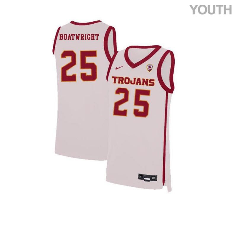 25 Bennie Boatwrigh White Elite USC Trojans NCAA Jersey Youth