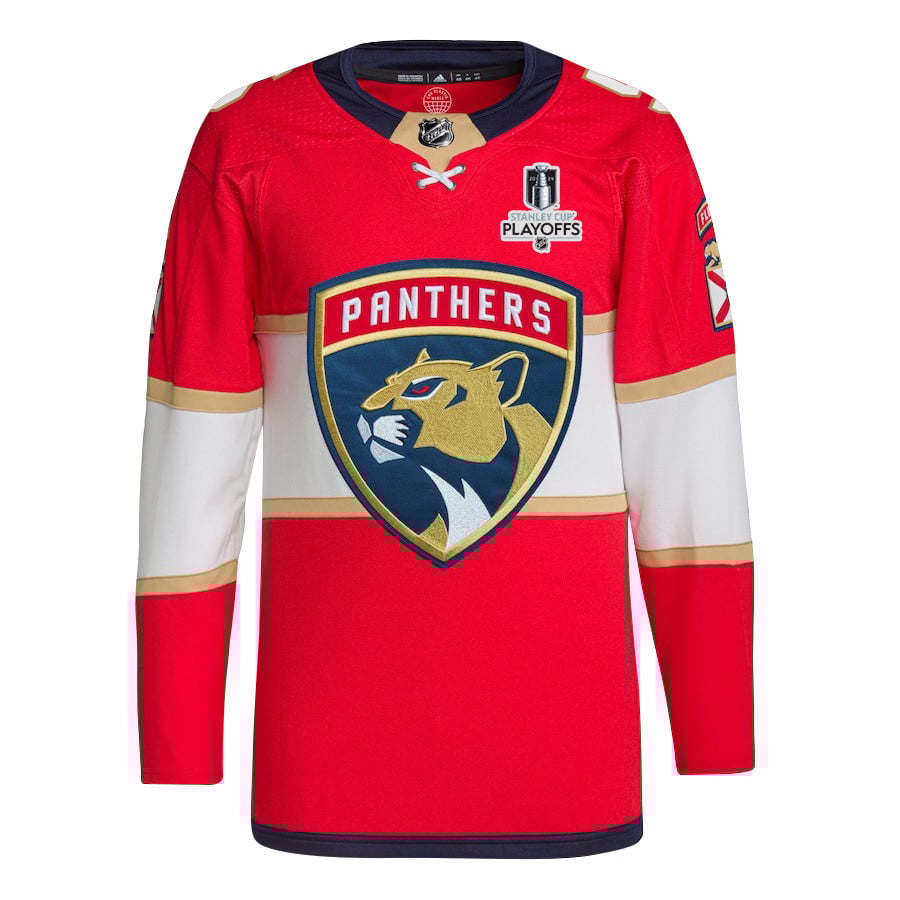 Aaron Ekblad 5 Florida Panthers 2024 Playoffs Patch Home Red NHL Jersey Men's