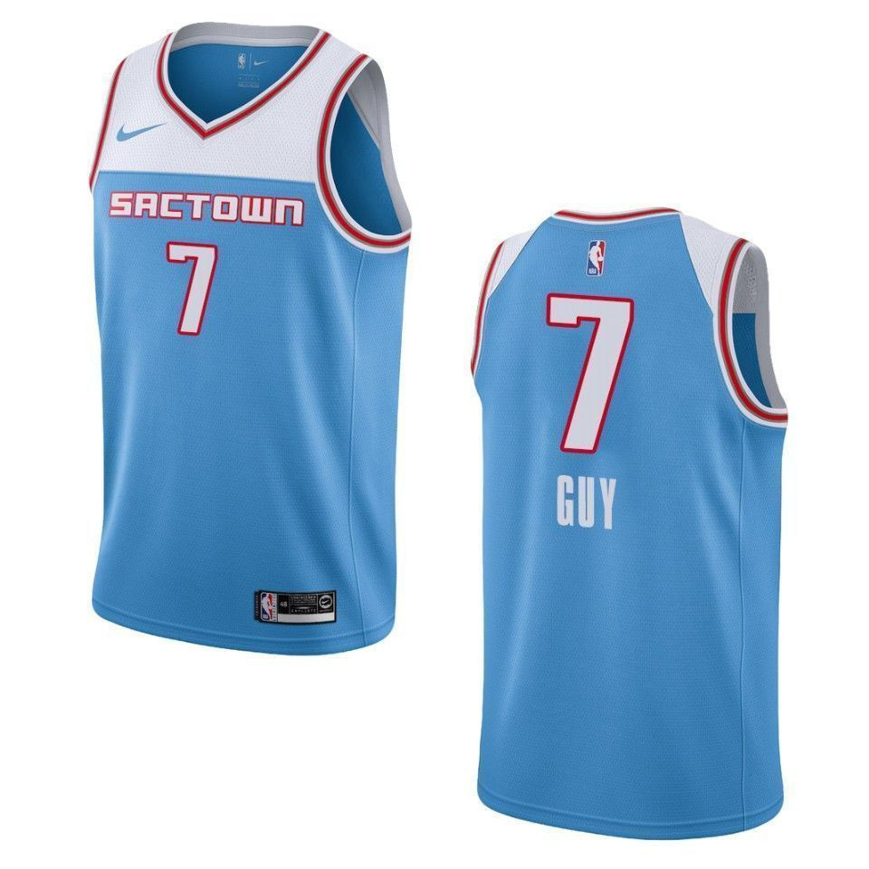 Sacramento Kings 7 Kyle Guy City Swingman Blue NBA Jersey Men's