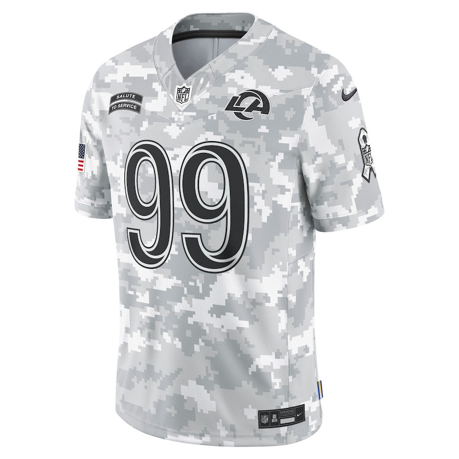 Aaron Donald 99 Los Angeles Rams 2024 Salute to Service Retired Player Limited Arctic Camo NFL Jersey Men's