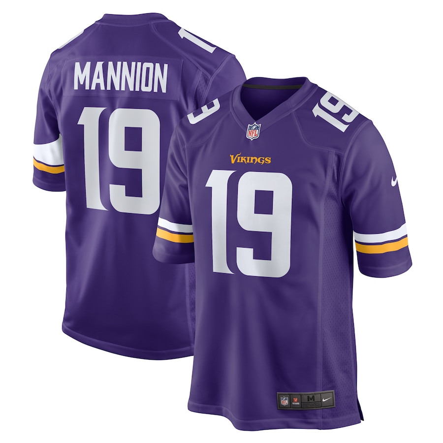 Sean Mannion 19 Minnesota Vikings Game Purple NFL Jersey Men's