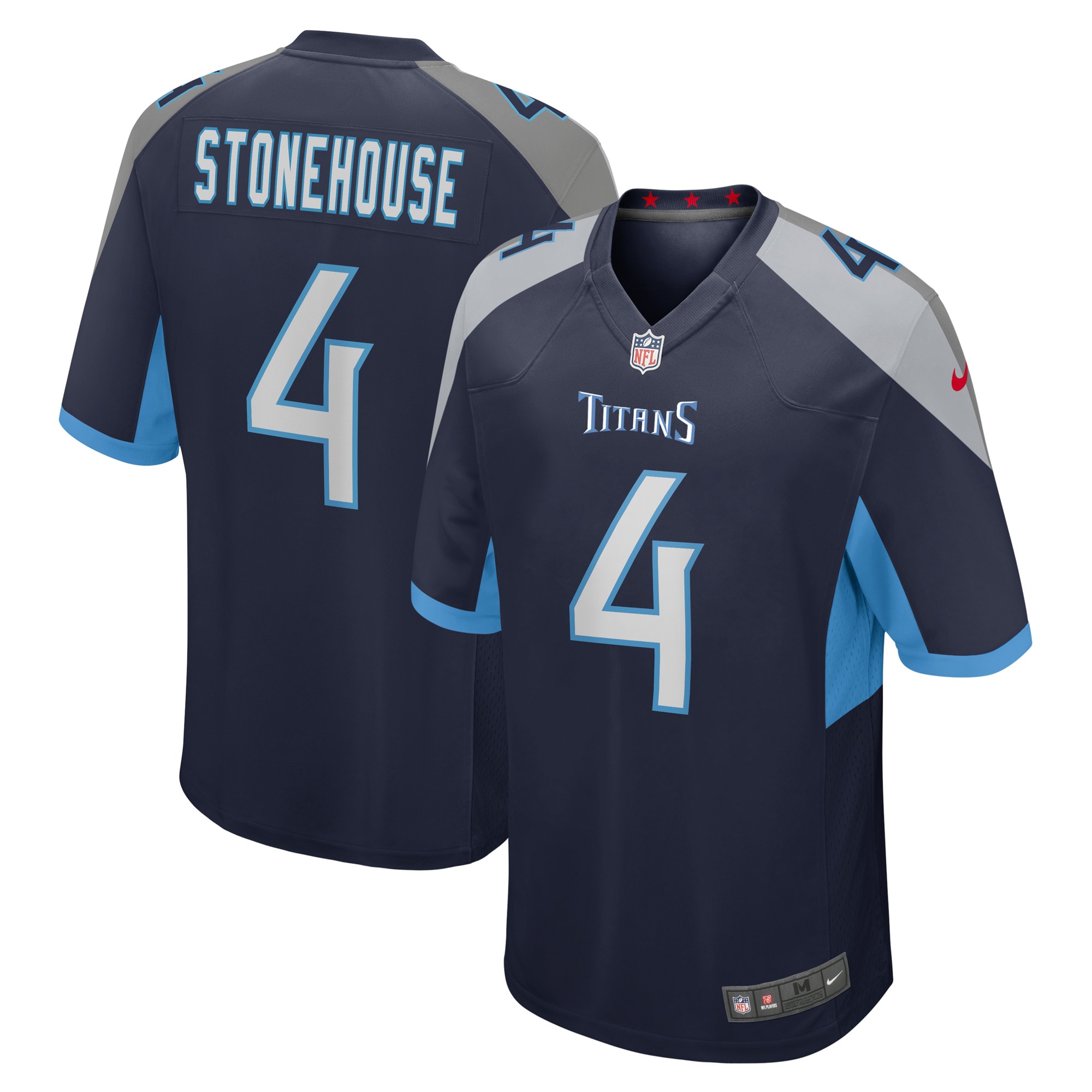 Tennessee Titans Ryan Stonehouse Navy Game Player NFL Jersey Men's